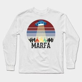 Marfa TX Ghost Lights Festival UFO Texas Art Long Sleeve T-Shirt